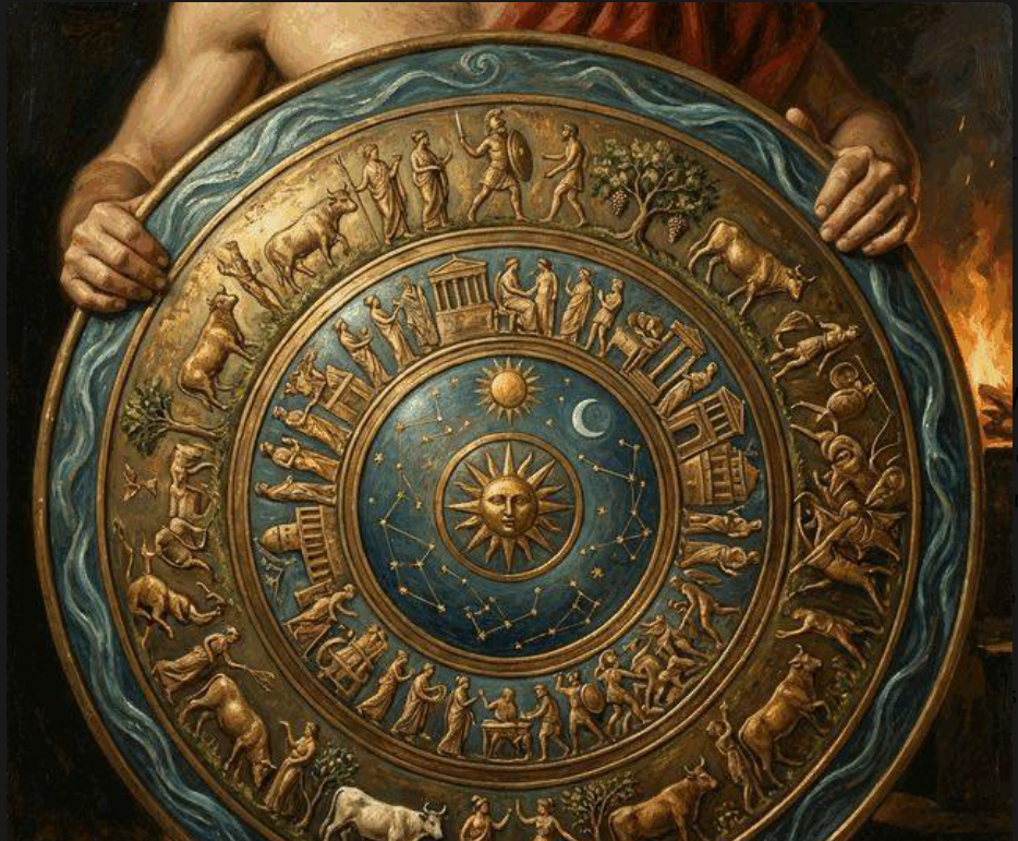 The World on Achilles' Shield — Hephaestus at Work